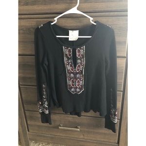 Free People Navy Top